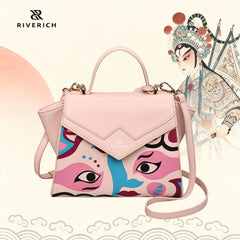 Peking Opera Mask Crossbody Bag - Pink