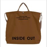 Large Canvas Tote Canvas Crossbody Handbag Shoulder Bag for Work Travel Casual - Brown