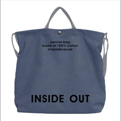 Large Canvas Tote Canvas Crossbody Handbag Shoulder Bag for Work Travel Casual - Grey