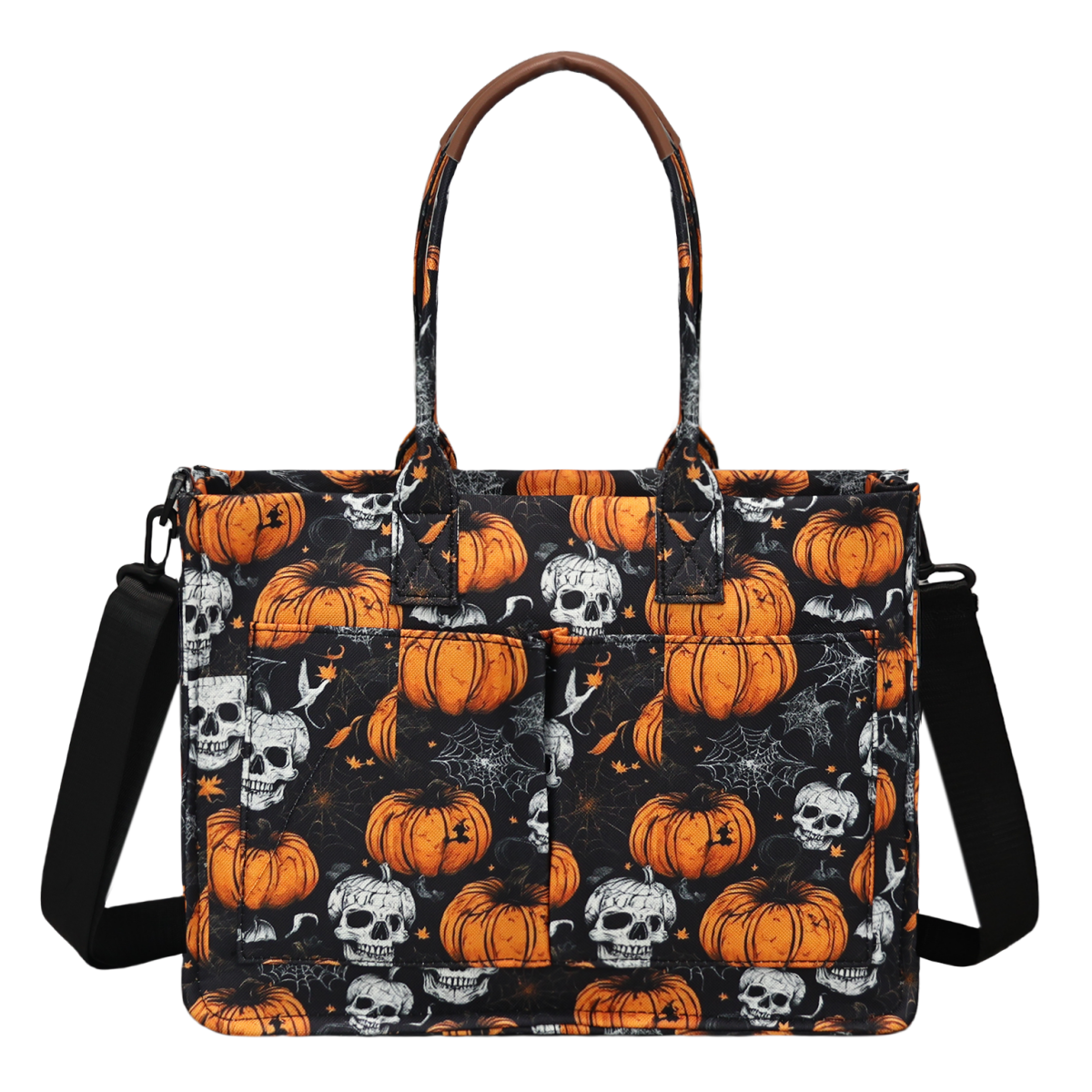 Skeletontote Canvas Shoulder Bag with Zipper