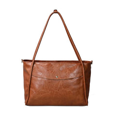 Large Tote Bag for Women with Zipper - Brown