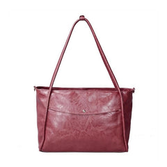 Large Tote Bag for Women with Zipper - Red
