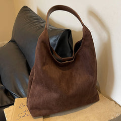 Faux Suede Hobo Bag for Women - Coffee
