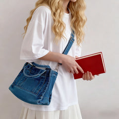 Denim Tote Bag Crossbody Women - Detail