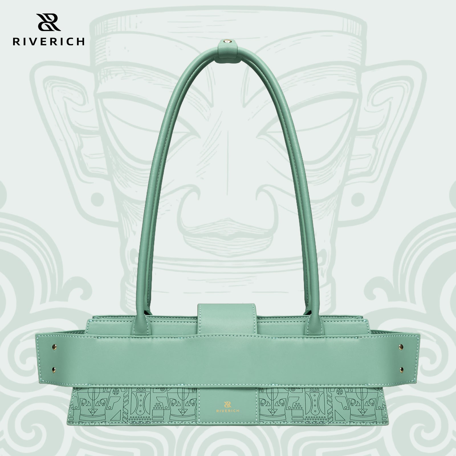 Sanxingdui Underarm Bag - Green