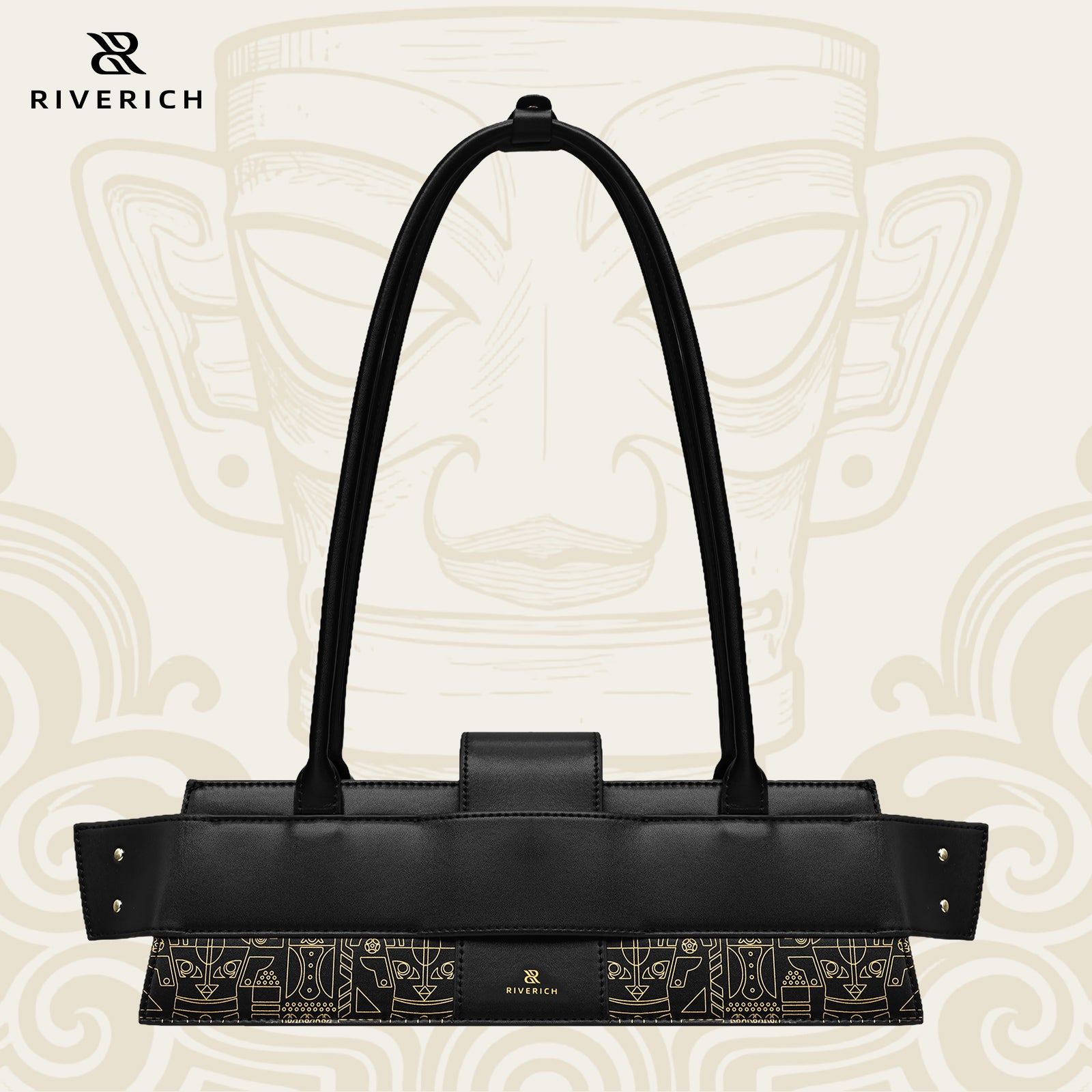 Sanxingdui Underarm Bag - Black