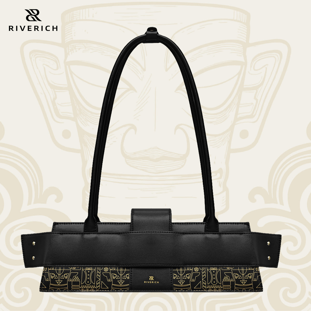 Sanxingdui Underarm Bag - Black
