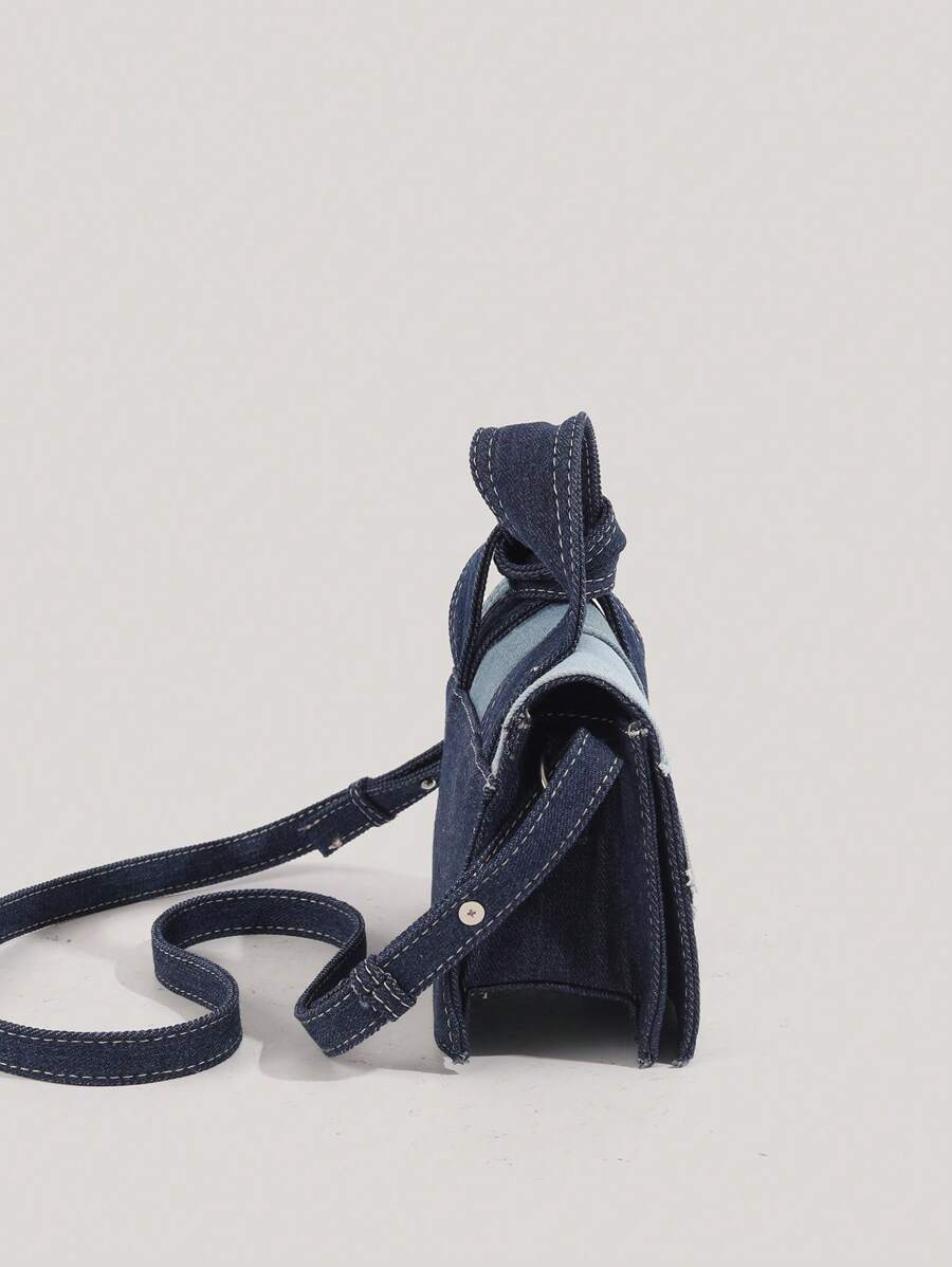 Denim patchwork crossbody bag
