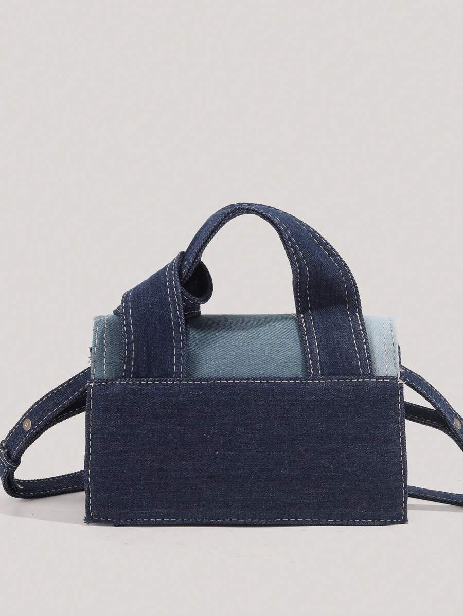 Denim patchwork crossbody bag