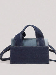 Denim patchwork crossbody bag