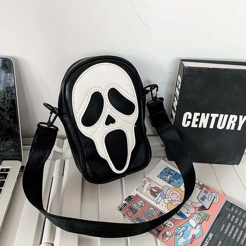 Goth Ghostface Crossbody Purse - Black