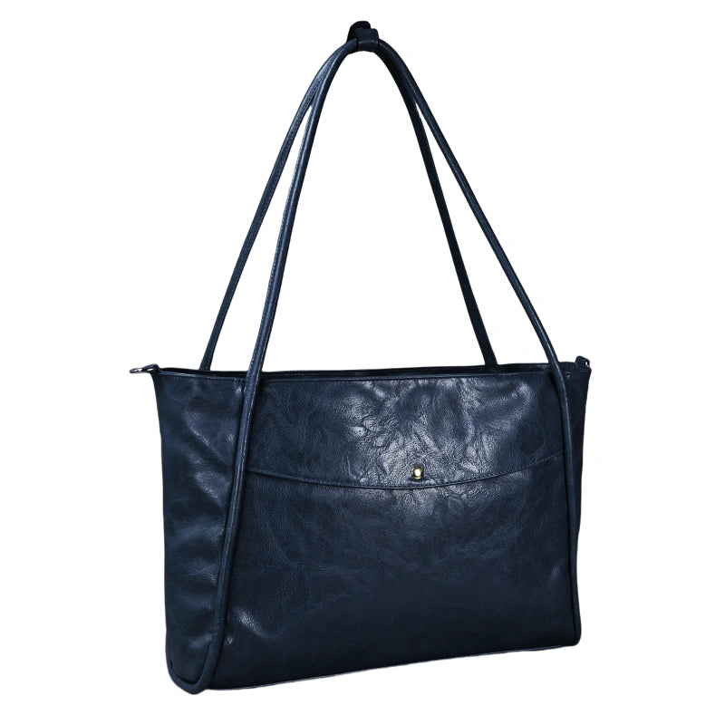 Large Tote Bag for Women with Zipper - Blue