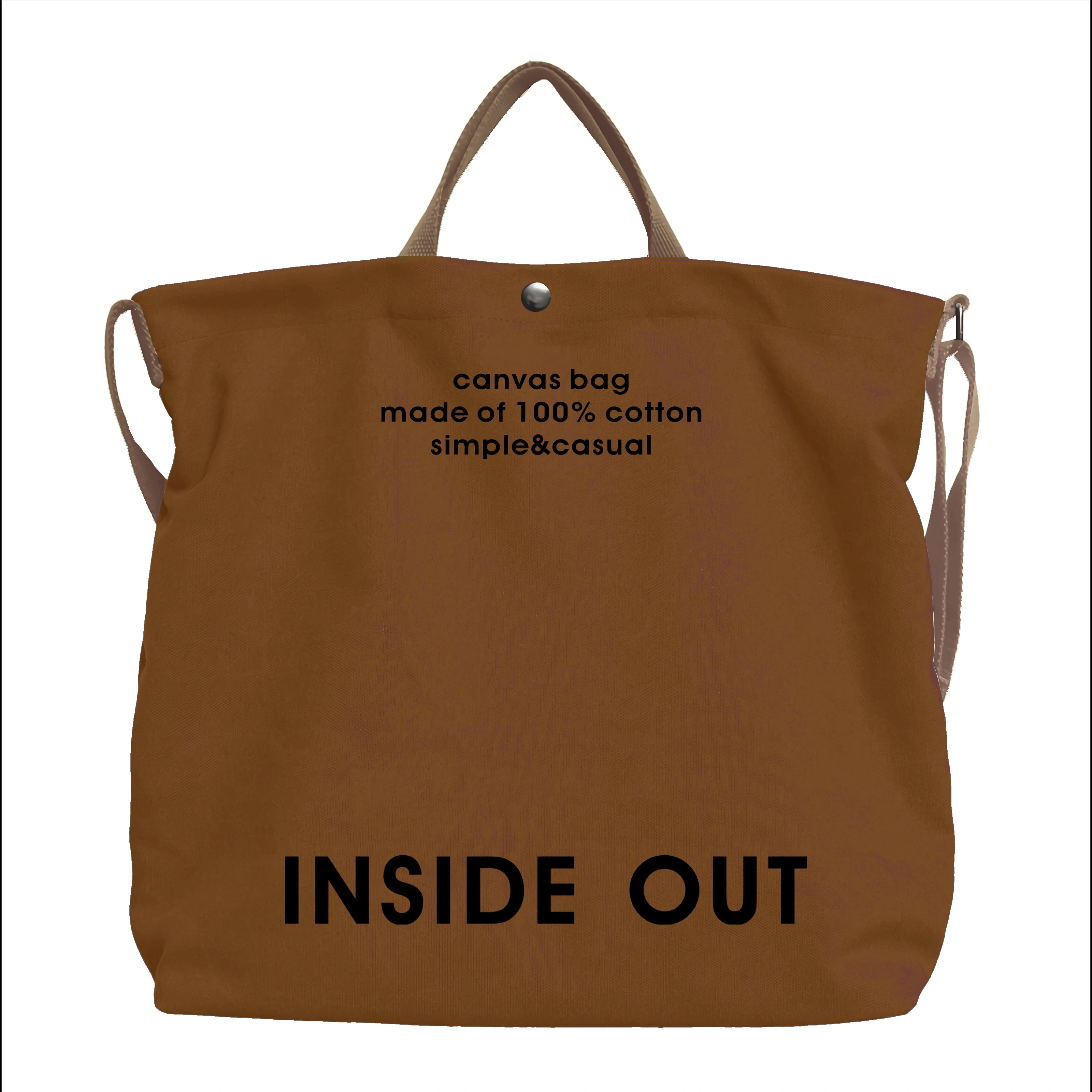 Large Canvas Tote Canvas Crossbody Handbag Shoulder Bag for Work Travel Casual - Brown