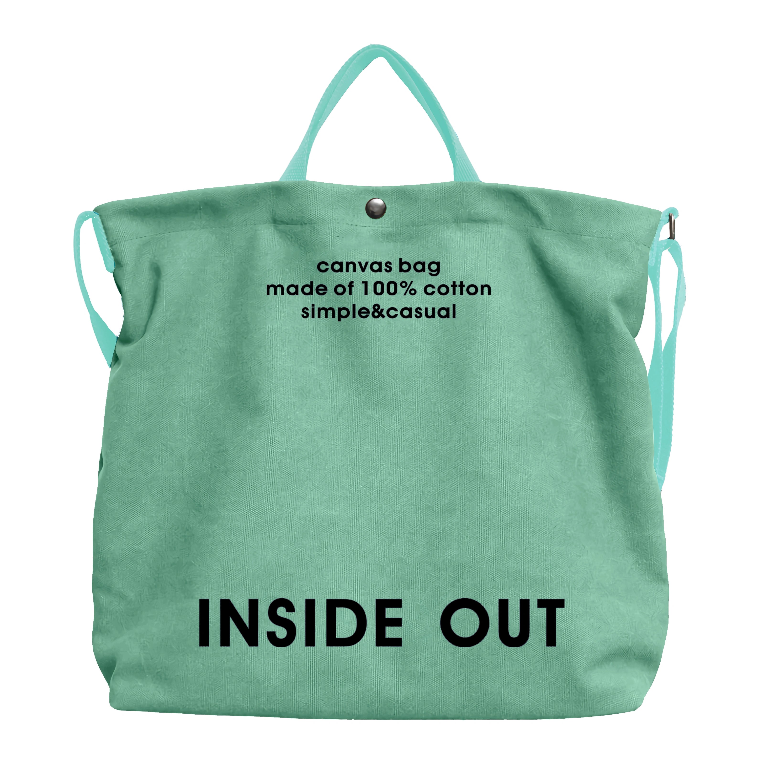 Large Canvas Tote Canvas Crossbody Handbag Shoulder Bag for Work Travel Casual - Cyan