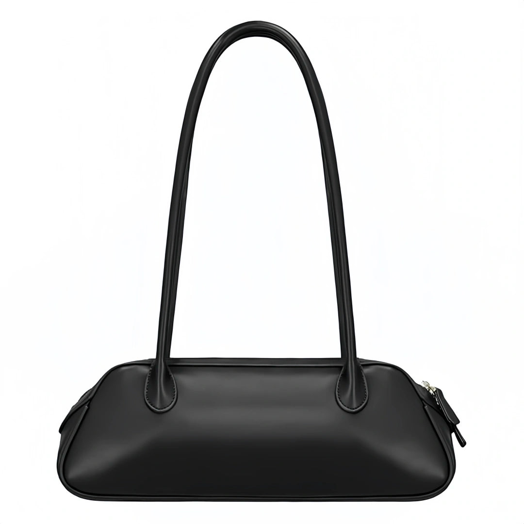 PU Leather Swing Bags for Women - Rounded Corner Black