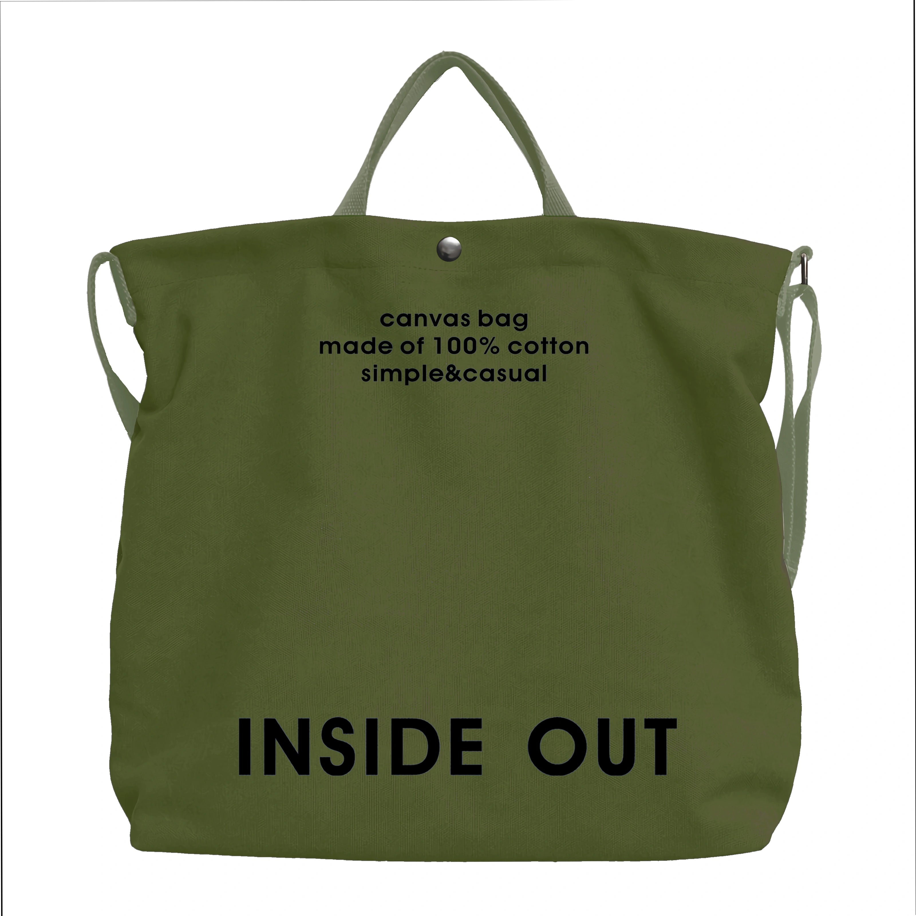 Large Canvas Tote Canvas Crossbody Handbag Shoulder Bag for Work Travel Casual - Green