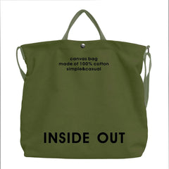 Large Canvas Tote Canvas Crossbody Handbag Shoulder Bag for Work Travel Casual - Green