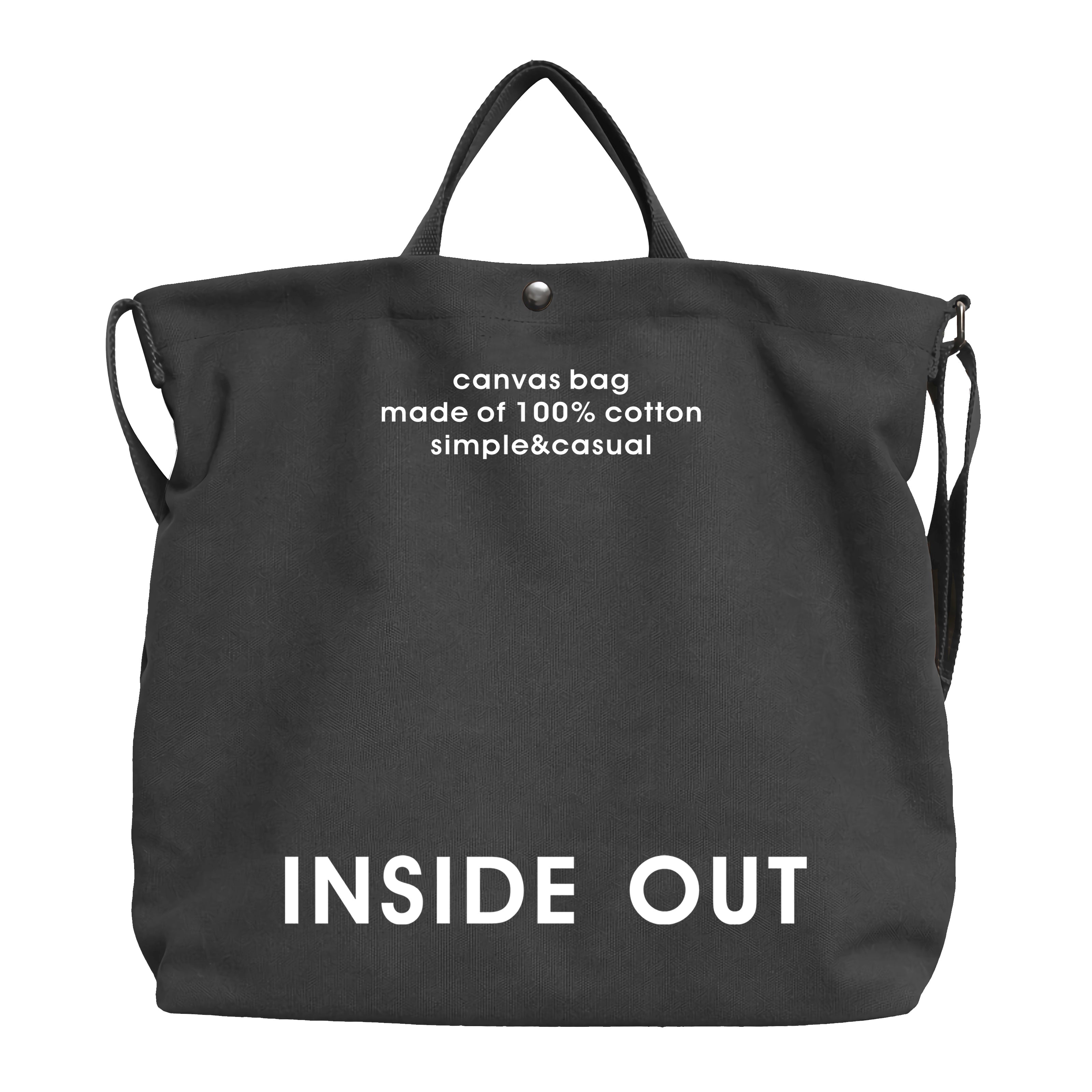 Large Canvas Tote Canvas Crossbody Handbag Shoulder Bag for Work Travel Casual - Black