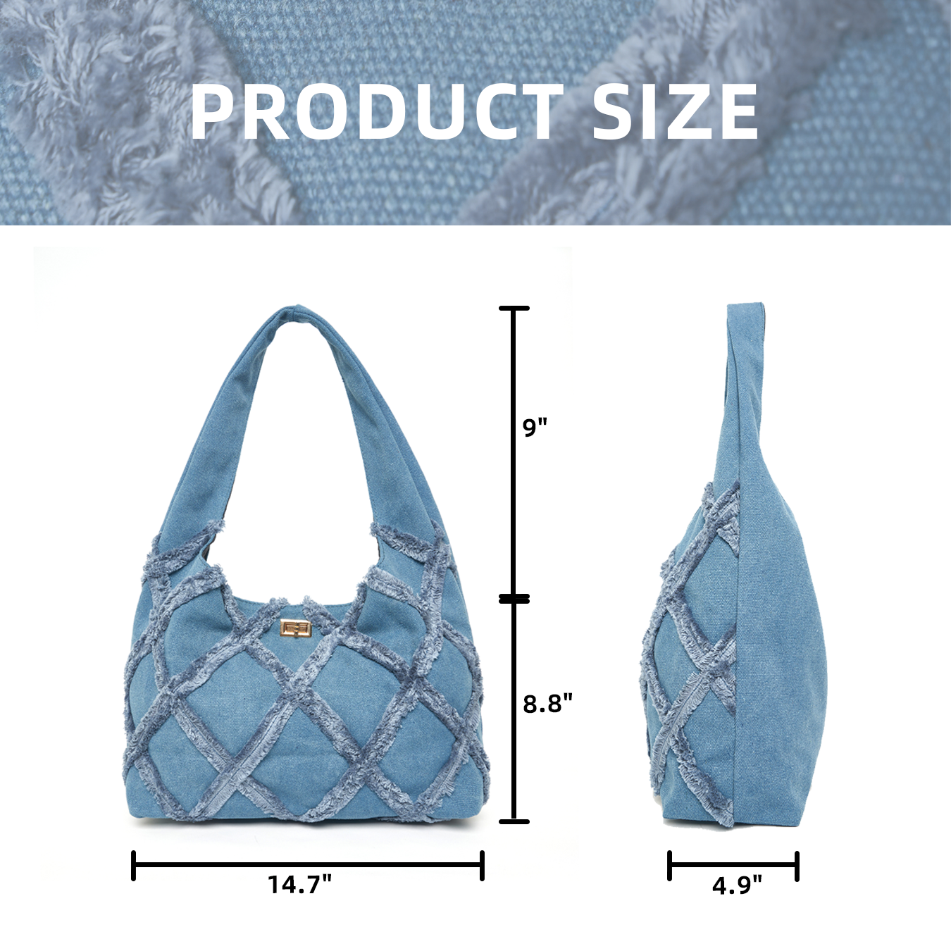 Denim canvas bag