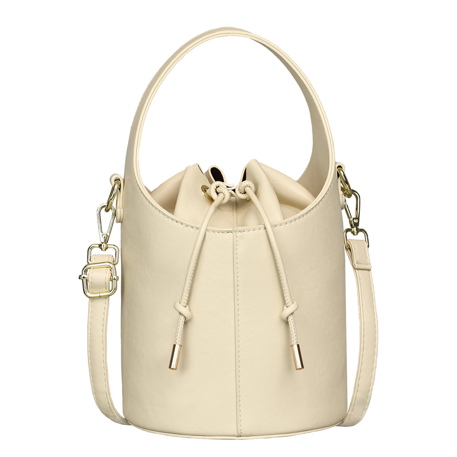 Small Crossbody Drawstring Bag For Women - White