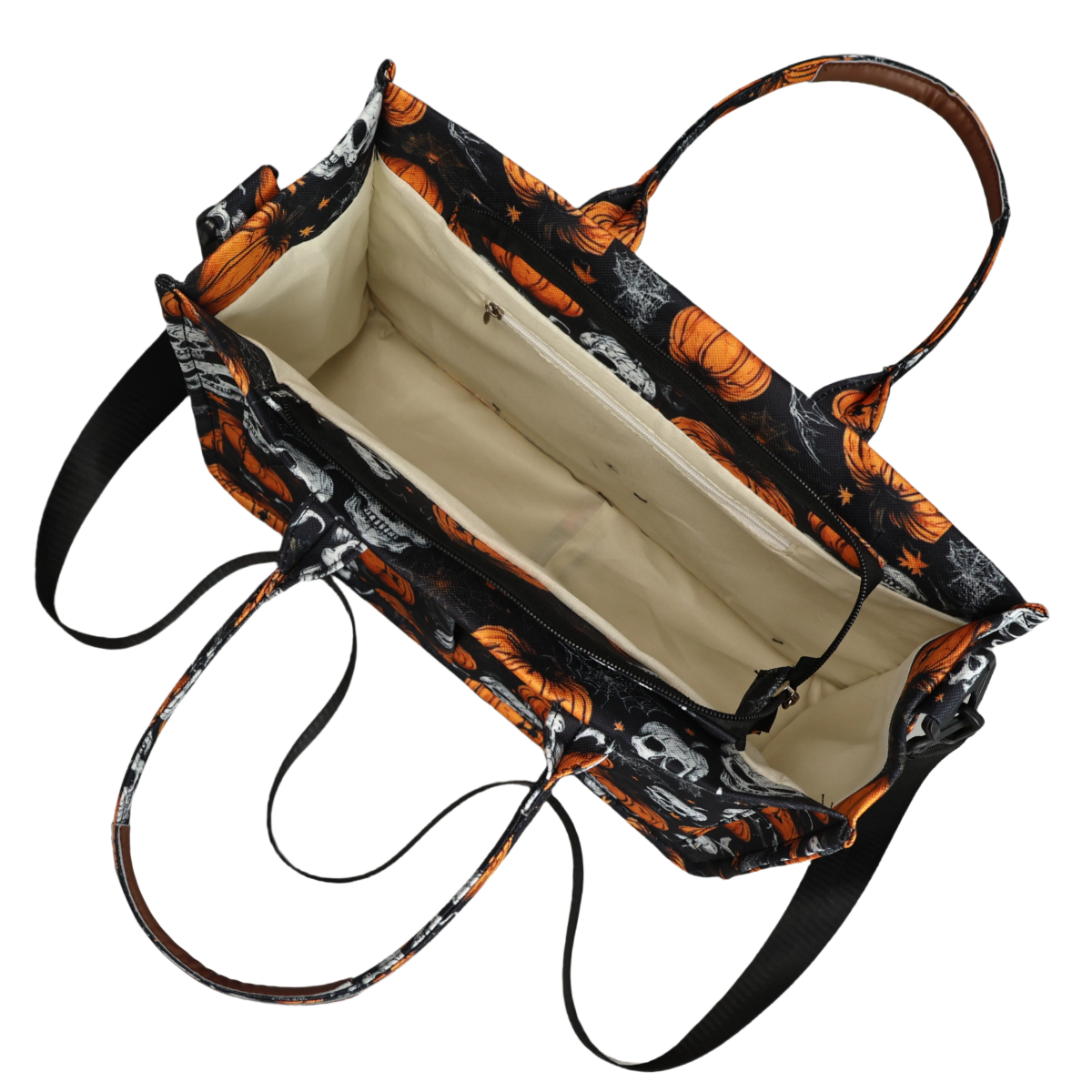 Skeletontote Canvas Shoulder Bag with Zipper