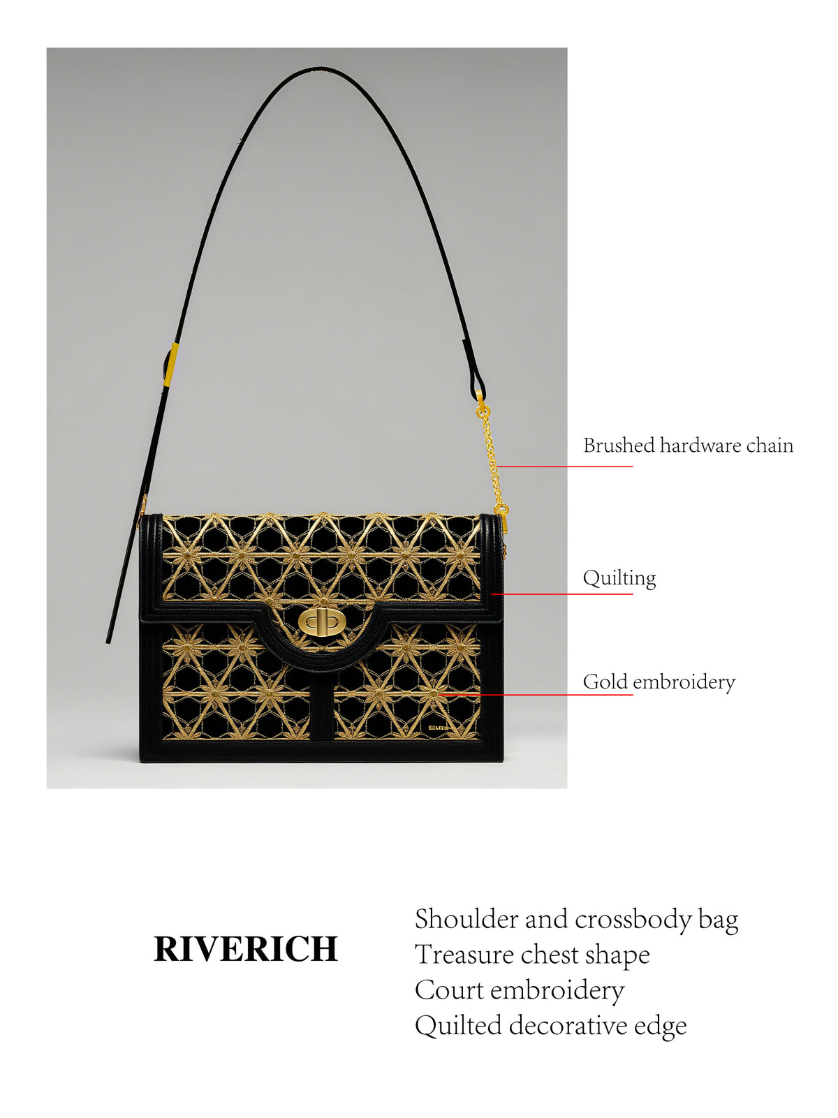 Forbidden City Gate Flower Crossbody Bag