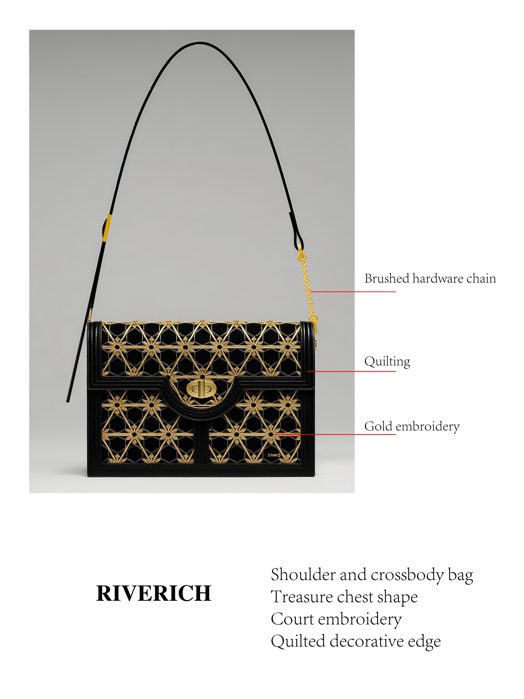 Forbidden City Gate Flower Crossbody Bag