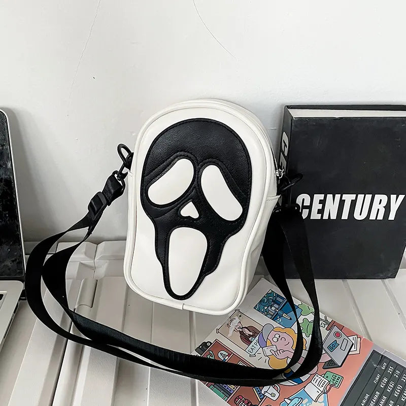 Goth Ghostface Crossbody Purse - White