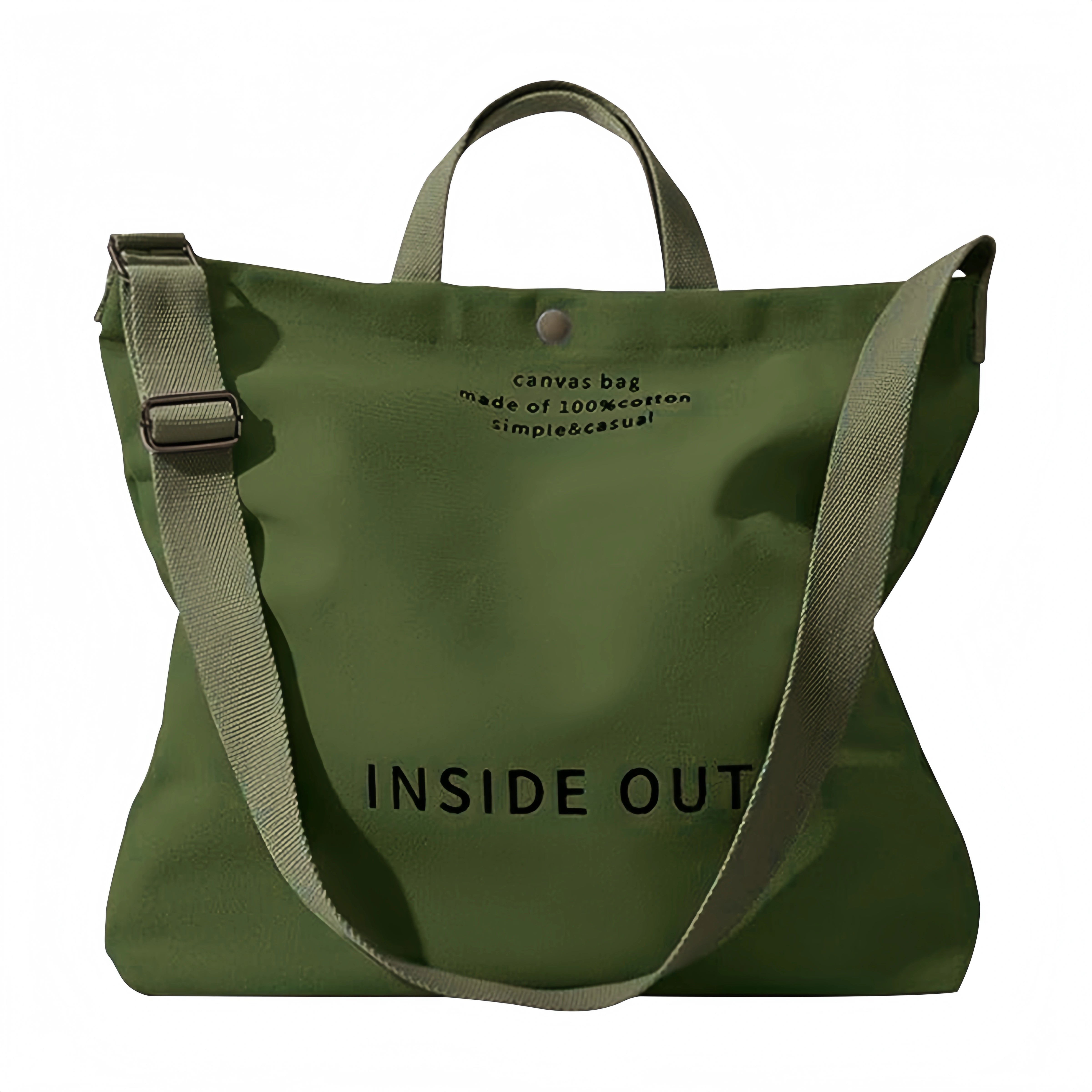 Large Canvas Tote Canvas Crossbody Handbag Shoulder Bag for Work Travel Casual - Green