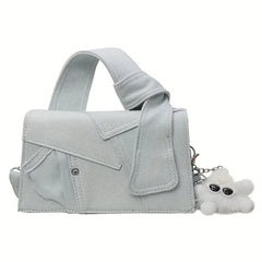 Denim patchwork crossbody bag