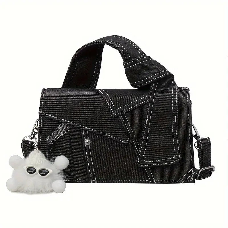 Denim patchwork crossbody bag