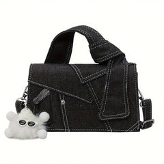 Denim patchwork crossbody bag