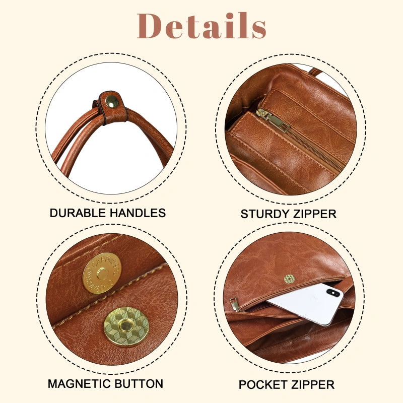 Large Tote Bag for Women with Zipper - Detail