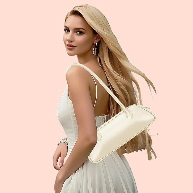 PU Leather Swing Bags for Women - Rounded Corner Beige