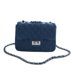 Classic small denim diamond handbag