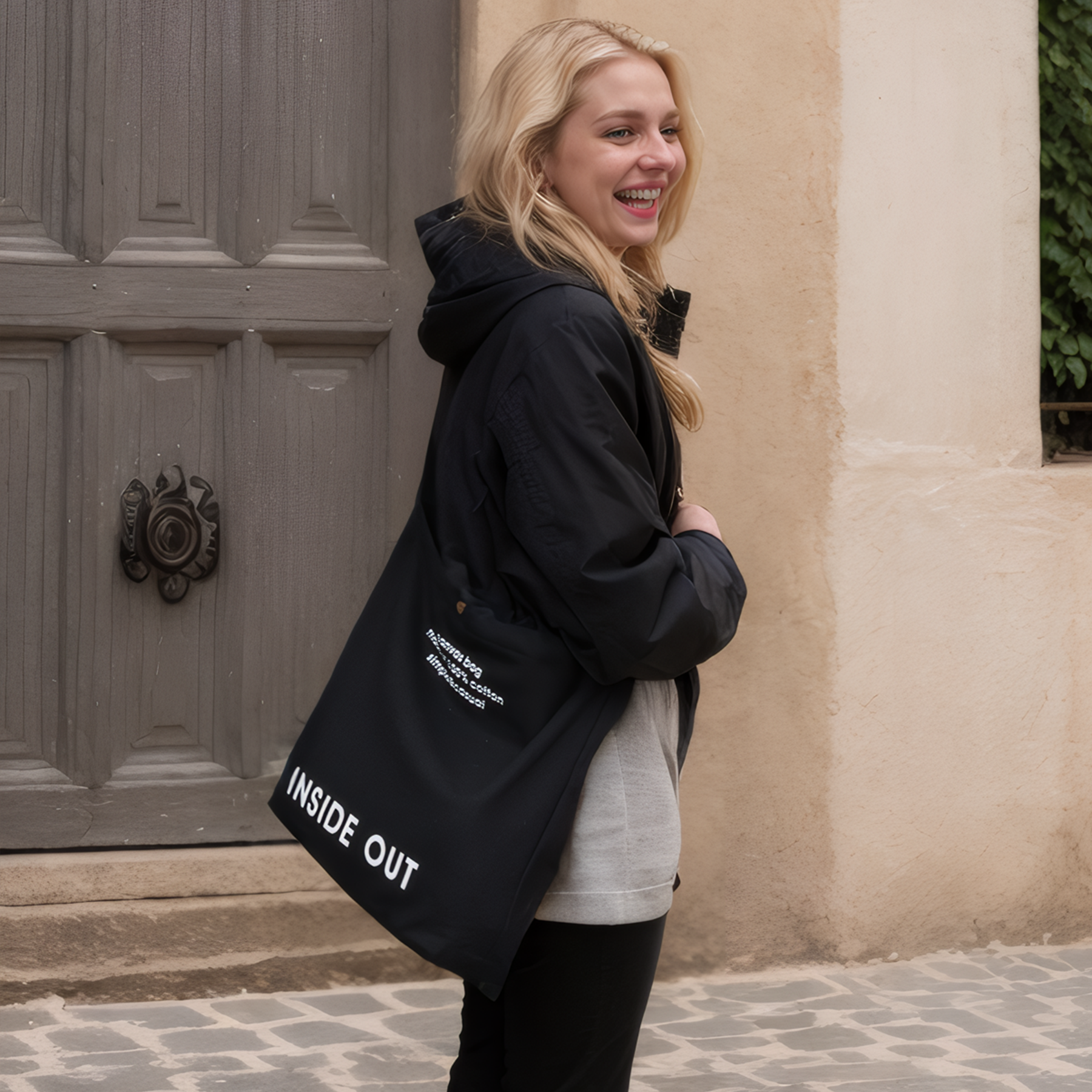 Large Canvas Tote Canvas Crossbody Handbag Shoulder Bag for Work Travel Casual - Black