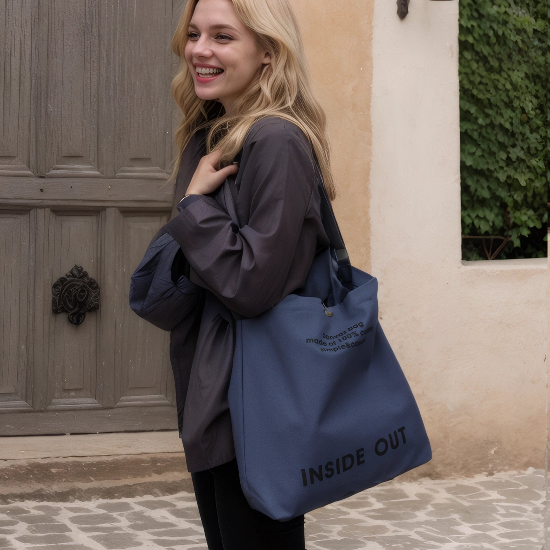 Large Canvas Tote Canvas Crossbody Handbag Shoulder Bag for Work Travel Casual - Grey