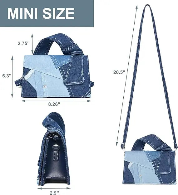 Patchwork Denim Bag-Mixed Size