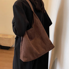Faux Suede Hobo Bag for Women - Coffee