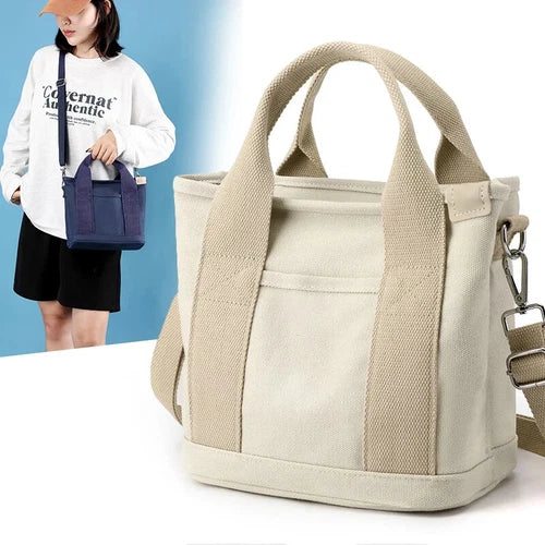 Women Canvas Tote Bag with Zipper - Color