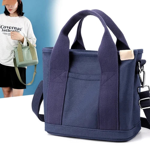 Women Canvas Tote Bag with Zipper - Color