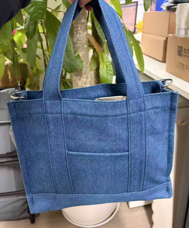 Vintage Wash Denim Shoulder Bag