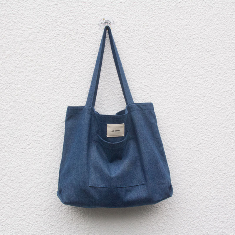 Vintage Wash Denim Shoulder Bag