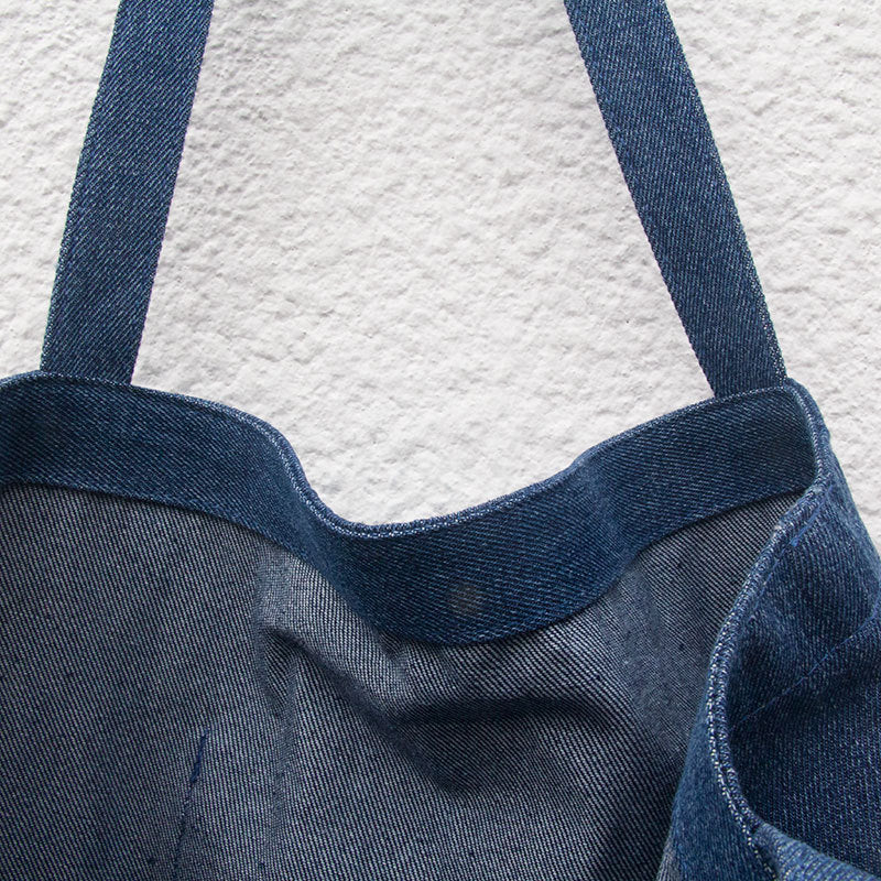 Vintage Wash Denim Shoulder Bag