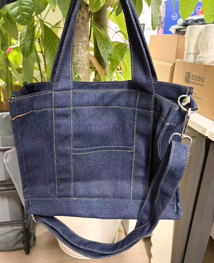 Vintage Wash Denim Shoulder Bag