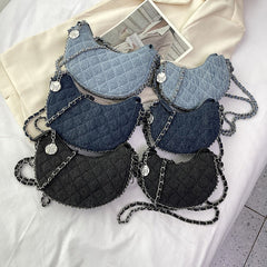 Riverich New Denim Fabrics Chain Crossbody Bags