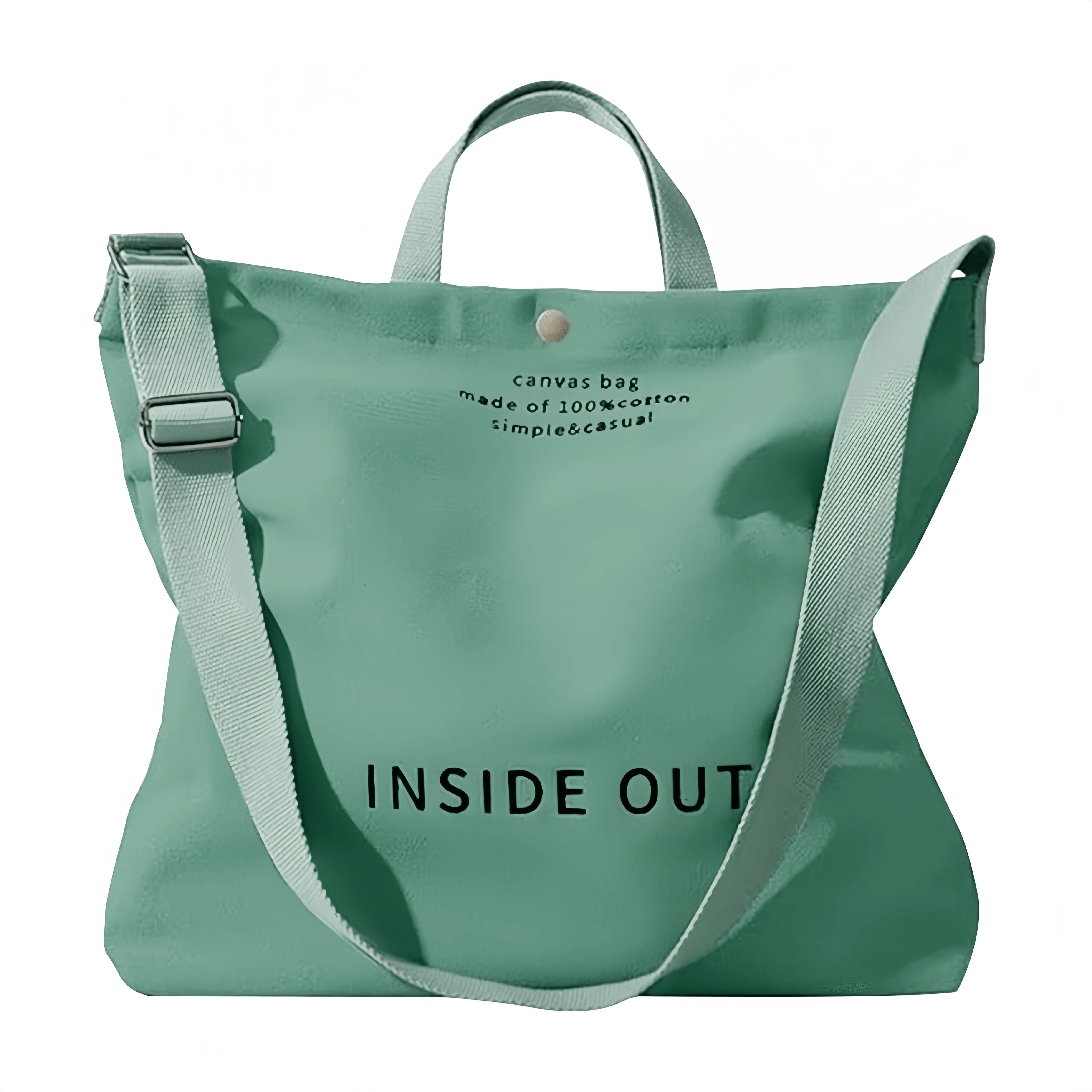 Large Canvas Tote Canvas Crossbody Handbag Shoulder Bag for Work Travel Casual - Cyan