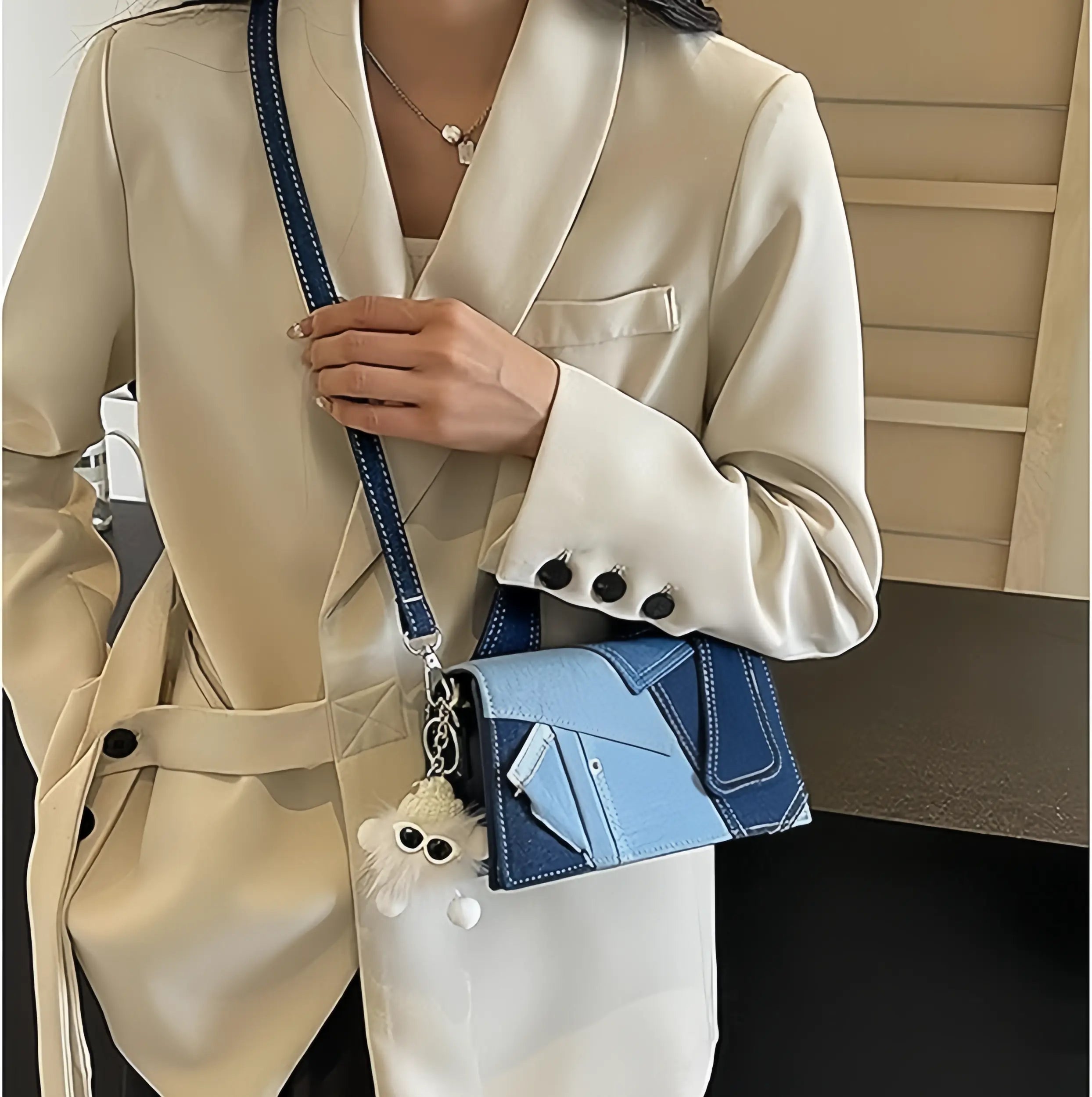 Patchwork Denim Bag-Mixed