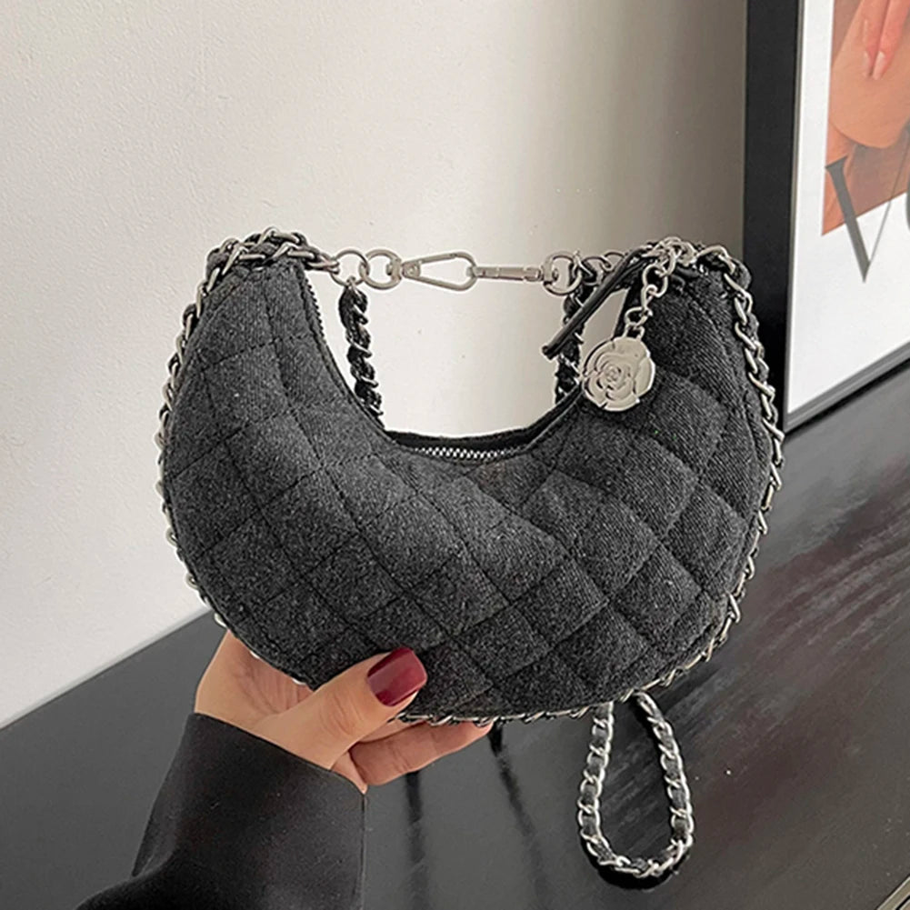 Riverich New Denim Fabrics Chain Crossbody Bags
