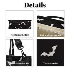 New Women's Crossbody Tote Bag with Bat Pattern